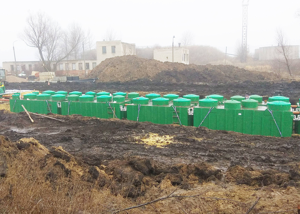 Хозяйственно-бытовой сток - 200м3 в сутки, коммунальные очистные сооружения поселка, п. Сапожок, Рязанская обл.